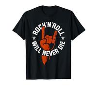 Rock N Roll will never Die Rock Heavy Metal Musica Maglietta