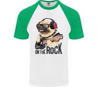 Rock N Rotolo Carlino Divertente Chitarra Heavy Metal DA UOMO S/S Baseball