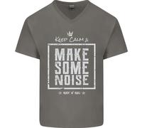 Rock N Rotolo Keep Calm & Make Some Noise Uomo Scollo A V Cotone T-Shirt