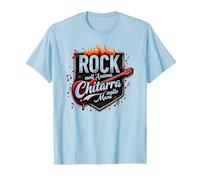 Rock nell'Anima, Chitarra nelle Mani Maglietta, Uomo, Celeste, S