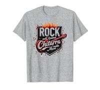 Rock nell'Anima, Chitarra nelle Mani Maglietta, Uomo, Grigio Melange, 3XL