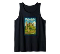 Rock of Cashel Irlanda Vintage Viaggio Souvenir Art Graphic Canotta