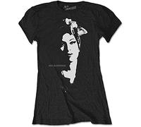 Rock Off Amy Winehouse Scarf Portrait, T Shirt Donna, Nero, XL