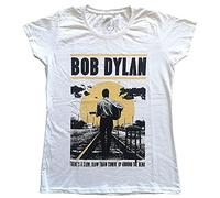 Rock Off Bob Dylan Ladies T-Shirt: Slow Train (X-Small) - X-Small - White - Ladies