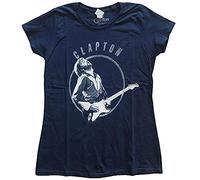 Rock Off Eric Clapton Ladies T-Shirt: Vintage Photo (X-Small) - X-Small - Blue - Ladies