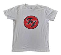 Rock Off Foo Fighters FF Logo White Ufficiale Uomo Maglietta Unisex (Large)
