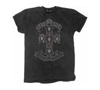 ROCK OFF Guns N' Roses Monochrome Cross Maglietta Tee Wash Collection Uomo