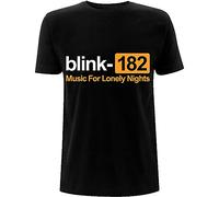 Rock Off officially licensed products Blink-182 T Shirt Lonely Nights Band Logo Nuovo Ufficiale Uomo Nero Size M