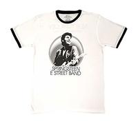 Rock Off officially licensed products Bruce Springsteen Ringer T Shirt NYC Logo Nuovo Ufficiale Unisex Bianca Size S