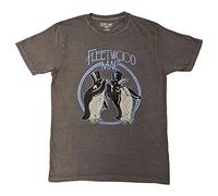 Fleetwood Mac T Shirt Penguins Band Logo Nuovo Ufficiale Unisex Grigio Size L