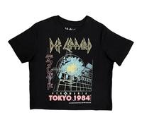 Rock Off officially licensed products Ladies Def Leppard Tokyo Crop Top Ufficiale Donne Maglietta Signore (Medium)