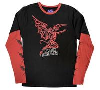 Rock Off officially licensed products Longsleeve Black Sabbath Red Henry Wavy Logo Ufficiale Uomo Maglietta Unisex (X-Large)