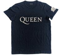 Rock Off Officially Licensed Products Men's Queen Logo & Crest Applique T - Shir
