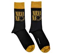 Rock Off officially licensed products Nirvana Ankle Calzini Logo Stacked Nuovo Ufficiale Uomo Nero (Uk Size 7-11) Size UK Size 7-11