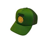Rock Off officially licensed products Nirvana Cappellino da Baseball Band Logo Smile Nuovo Ufficiale Verde Size One Size