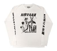Rock Off officially licensed products Nirvana T Shirt Incesticide Band Logo Nuovo Ufficiale Unisex Bianca Long Sleeve Size M