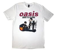 Rock Off officially Licensed Products Oasis Cigarettes And Alcohol Illustration T Shirt Size S