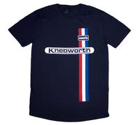 Oasis 'Knebworth Vertical Stripe' (Blu) T-Shirt - NUOVO E UFFICIALE