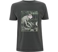 Rock Off officially licensed products Pixies Monkey Grid Uomo T-Shirt Carbone XL 100% Cotone Regular