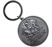 Rock Off officially licensed products Queen Argento Crest Double Sided Portachiavi Keychain