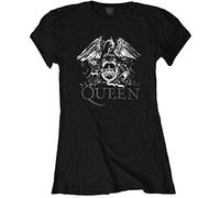 Rock off Officially Licensed Products Queen Crest Logo Diamante Taglio Dritto Donna (Pacco da 1)