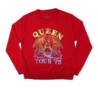 Rock Off officially licensed products Queen Tour '75 Crest Felpa Ufficiale