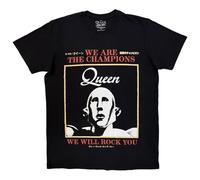 Rock Off officially licensed products Queen We Are The Champions Premium Carbon T Shirt Size L
