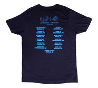 Rock Off officially licensed products U2 Unisex T-Shirt: Logo E+I 2018 Tour Dates (Navy Blu) (Back Print & Ex-Tour)