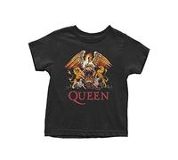Rock Off Queen T Shirt Toddler Classic Crest Logo Ufficiale Nero 12 Months To 5 Years Size 24 Months