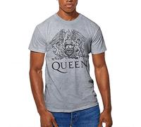 Rock Off Queen Unisex T-Shirt: Crest (Dip-Dye) (Small) - Medium - White - Unisex