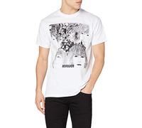 Rock Off - T-Shirt a Punta Tonda, Uomo, Bianco (White), S