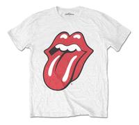 Rock Off The Rolling Stones Classic Tongue With Soft Hand Inks, Maglietta A Maniche Corte Uomo, Bianco (White), XXL