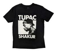 Rock Off Tupac 'Eyes Closed' - Maglietta unisex a maniche corte, colore: Nero, Nero , M