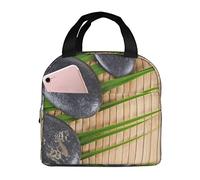 Rock On A Bamboo Mat Borsa per il pranzo per donne e uomini, borsa termica termica per il pranzo, riutilizzabile, per infermieri e insegnanti
