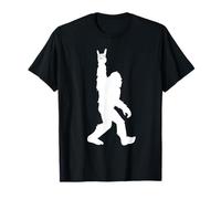 Rock On Bigfoot Sasquatch ama le vibrazioni retrò rock and roll Maglietta