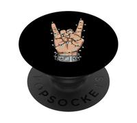 Rock On Hand Luci di Natale Musica Heavy Metal PopSockets PopGrip Adesivo