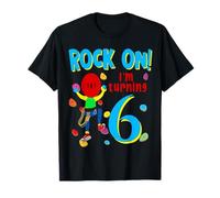 Rock On I'm turning 6 Wall Climbing Boy 6° compleanno Maglietta
