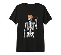 Rock On Skeleton - Divertente Costume di Halloween con Musica Rock Maglietta Premium