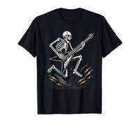 Rock On Skeleton Hand Chitarra Volante Rock Band Maglietta