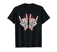 Rock On Skeleton Hands - Fan Art Gotico Maglietta