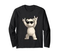 Rock On Teddy Bear con Occhiali da Sole Divertente Maglia a Manica