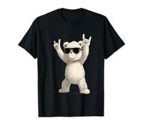 Rock On Teddy Bear con Occhiali da Sole Divertente Maglietta
