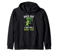 Rock out con Il Tuo broc out Broccoli Vegano Vegetariano Felpa con Cappuccio