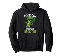 Rock out con Il Tuo broc out Broccoli Vegano Vegetariano Felpa con Cappuccio