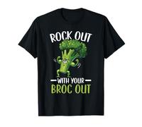 Rock out con Il Tuo broc out Broccoli Vegano Vegetariano Maglietta