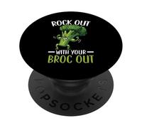 Rock Out con il tuo broc out broccoli vegano vegetariano PopSockets PopGrip Adesivo