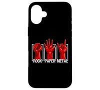 Rock Paper Heavy Metal Funny Rock Music Fan Band Musician Custodia per iPhone 16 Plus