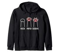Rock Paper Scissors Cute Paw Funny Cat Lover Women Men Kids Felpa con Cappuccio