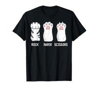 Rock Paper Scissors Funny Cat Owner Uomini Donne Bambine Ragazze Maglietta