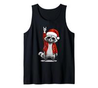 Rock Raccoon Santa Uomini Donne Bambini Divertente Brutto Natale Canotta